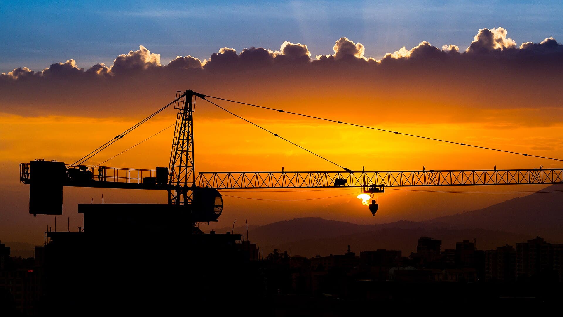Sunset over the fast-rising skyline of Addis Ababa