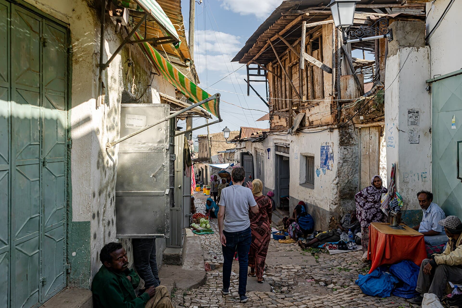 Colorful alleyway inside the walled old city of Harar